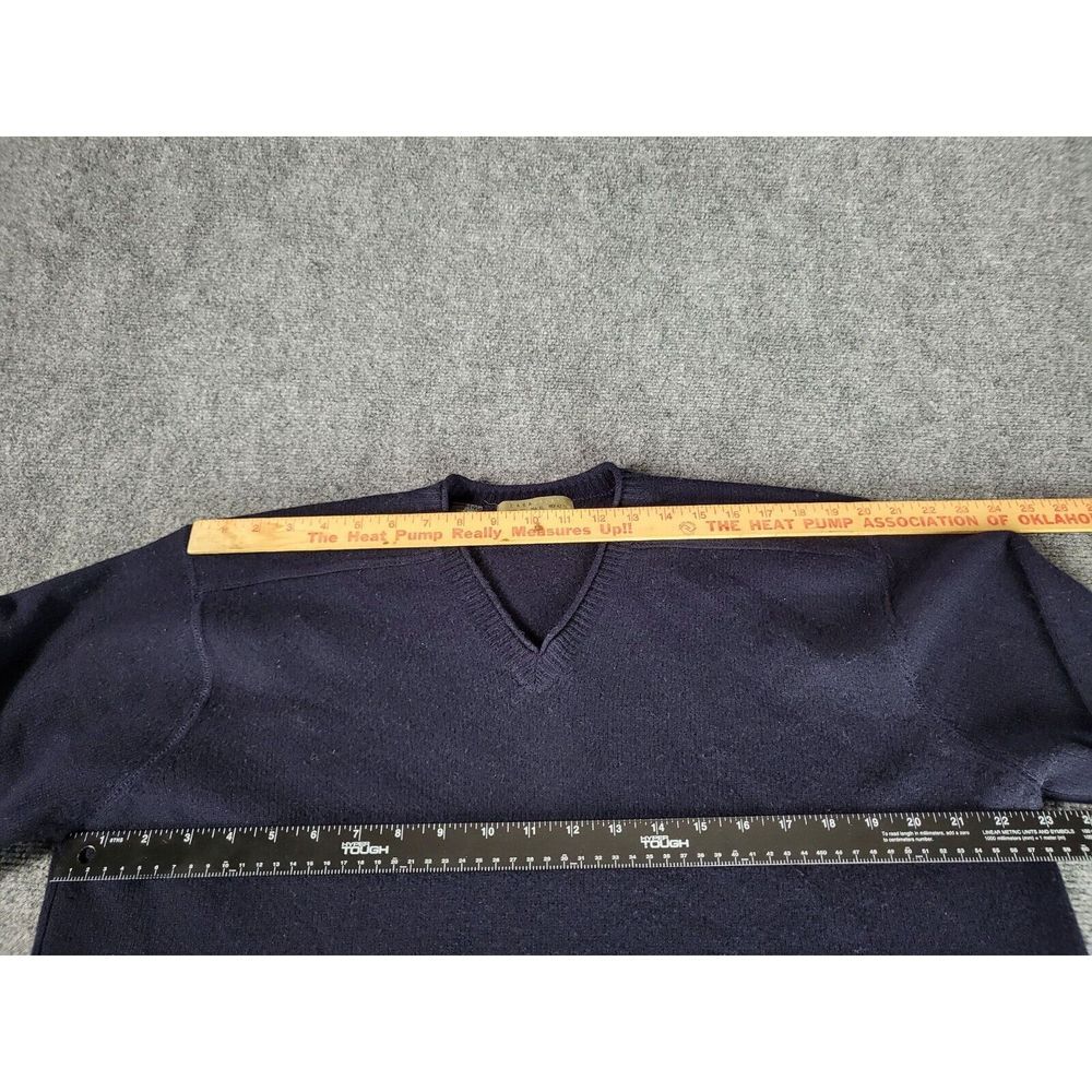 Zara Sport V Neck Sweater Men Sz XL Wool Blue Tight Knit Casual Workwear Office - Picture 5 of 8